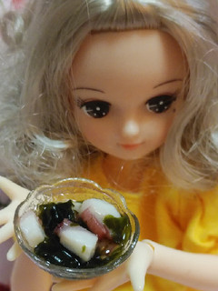 リカちゃんサイズ♡タコとワカメの酢の物ꕤ-レシピのメイン写真