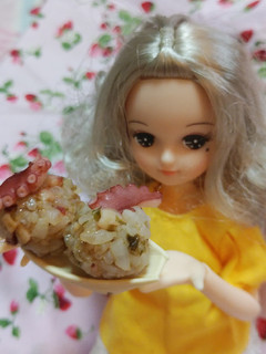 リカちゃんサイズ♡たこ焼きおにぎりꕤ*.-レシピのメイン写真