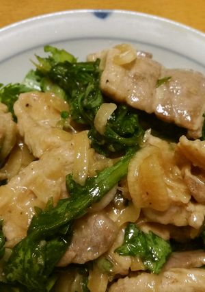 【定番】豚肉と春菊の玉ねぎレモン醤油あえ-レシピのメイン写真