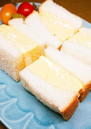 レンジDEふわふわ厚焼き玉子サンド♪-レシピのメイン写真