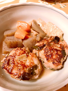 時短、鶏つくねと根菜の煮物、お弁当にも!-レシピのメイン写真