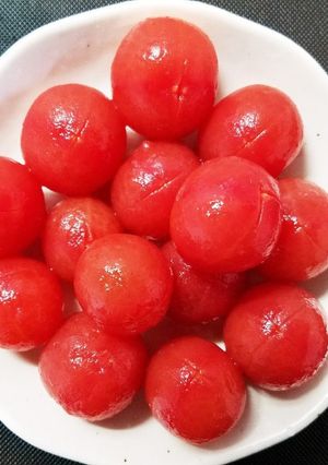 ミニトマトの皮むき(直火むき)-レシピのメイン写真