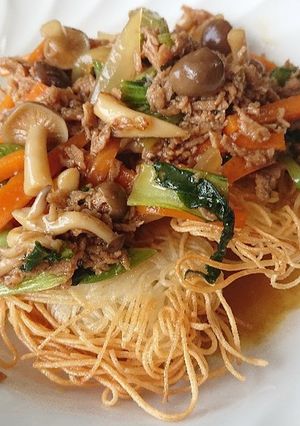 皿うどん風あん掛けそうめん-レシピのメイン写真