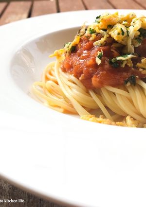 変身★ポークトマトソースのパスタ-レシピのメイン写真