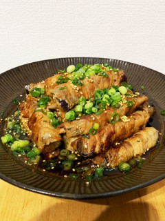薬味たっぷり☆茄子の肉巻きポン酢-レシピのメイン写真