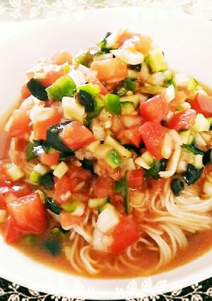野菜たっぷりそうめん-レシピのメイン写真