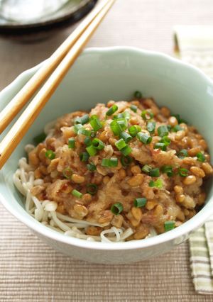 ヘルシー素麺のおろし納豆がけ-レシピのメイン写真