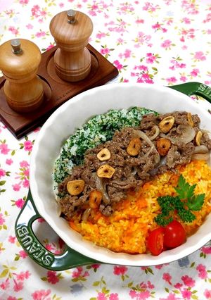 おもてなしにも☆お肉＆２色ライス✿-レシピのメイン写真