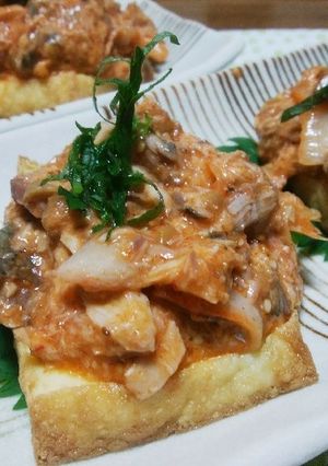 厚揚げ さば缶キムチ納豆のせ-レシピのメイン写真
