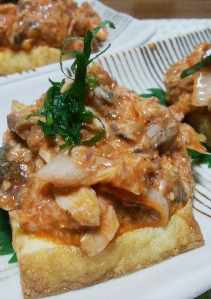 厚揚げ　さば缶キムチ納豆のせ-レシピのメイン写真