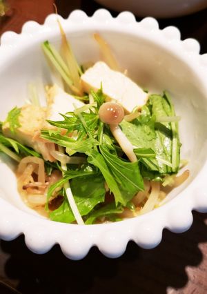 めんつゆで楽ちん厚揚げしめじ水菜のサラダ-レシピのメイン写真