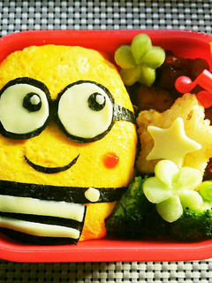 ミニオン弁当❤ツルツル卵でキレイに!-レシピのメイン写真