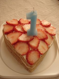 ❤ハート❤なお誕生日ケーキ*卵アレにも-レシピのメイン写真