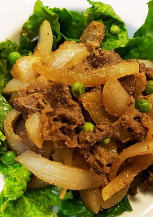 新玉ねぎと牛肉の胡麻ポン酢炒め-レシピのメイン写真