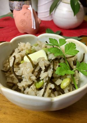 バター塩昆布枝豆の炊き込みご飯-レシピのメイン写真