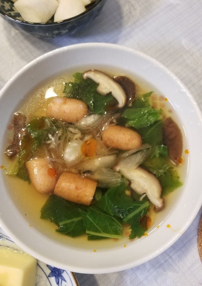 蕪の葉を使った中華風スープ-レシピのメイン写真