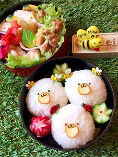 5月14日 蜂くまおにぎり 弁当 詰め方-レシピのメイン写真