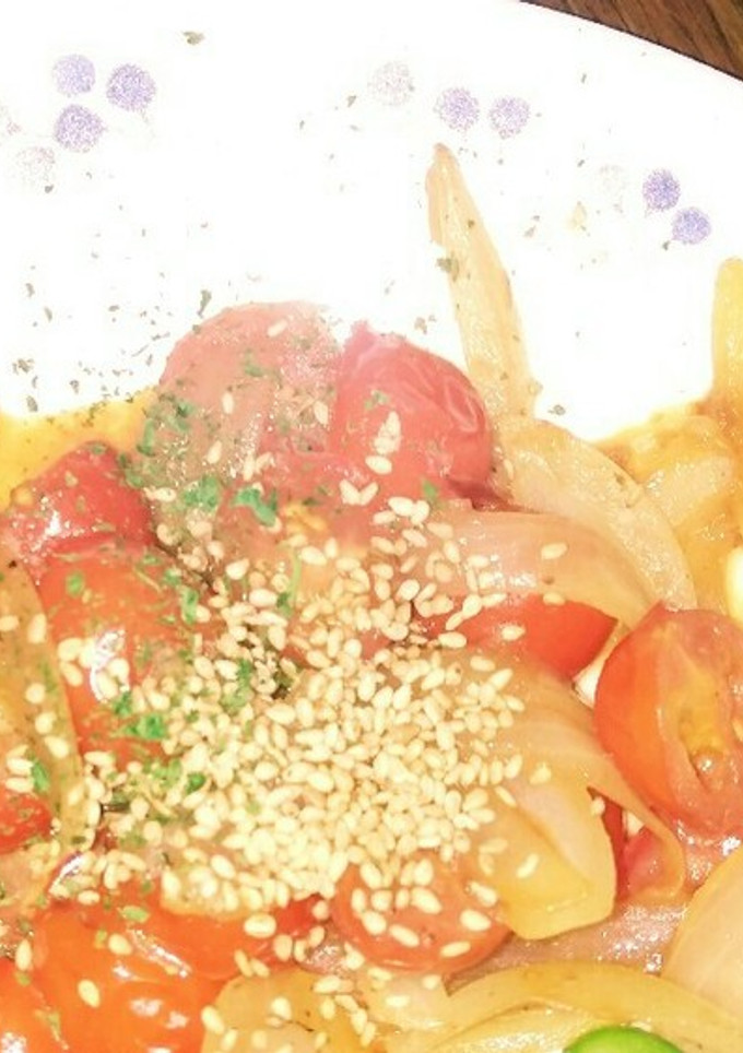 玉ねぎとミニトマトの南フランス風炒め☺⛄-レシピのメイン写真
