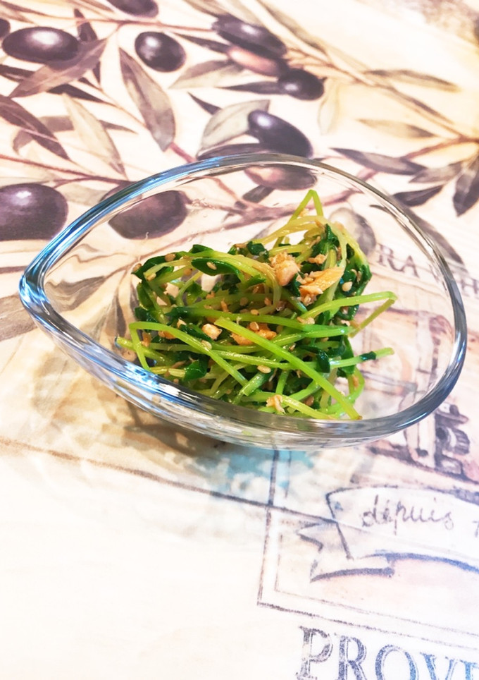 豆苗と鮭フレークのお浸し-レシピのメイン写真