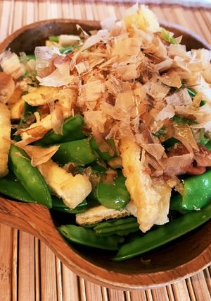 サヤエンドウと油揚げのおひたし-レシピのメイン写真