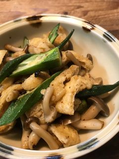 超簡単*オクラと厚揚げの甘辛炒め-レシピのメイン写真