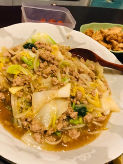 白菜&ひき肉の簡単ズボラあんかけ!!-レシピのメイン写真