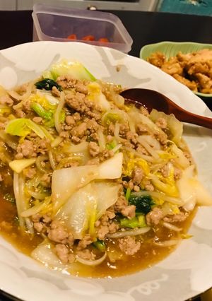 白菜＆ひき肉の簡単ズボラあんかけ!!-レシピのメイン写真