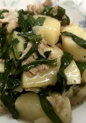 長芋と豚肉のバター醤油炒め-レシピのメイン写真
