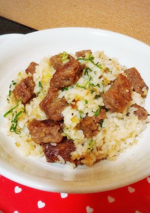 ☆サイコロステーキのガーリック炒飯☆-レシピのメイン写真