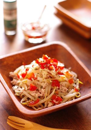 さっぱりアジアン風もやしとひき肉の和え物-レシピのメイン写真