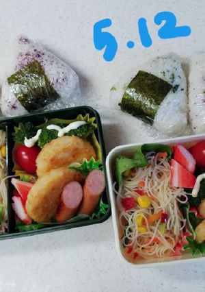 むすめ、むすこ弁当。5/12-レシピのメイン写真