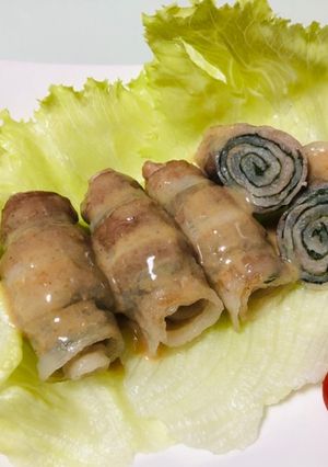 レンジ蒸し大葉豚肉巻きごまだれ-レシピのメイン写真