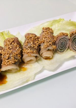 レンジ蒸し大葉豚肉巻きぽん酢ごま油-レシピのメイン写真