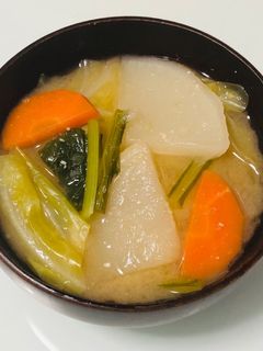 かぶキャベツ人参の味噌汁-レシピのメイン写真