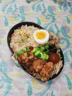 高校男子弁当♡炒飯&唐揚げ-レシピのメイン写真