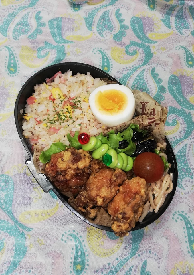 高校男子弁当♡炒飯&唐揚げ-レシピのメイン写真