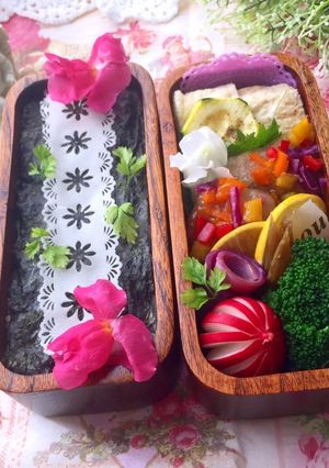 5月15日 レース海苔弁当 詰め方-レシピのメイン写真