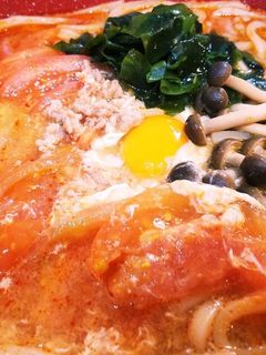 トマトたっぷりスンドゥブうどん-レシピのメイン写真