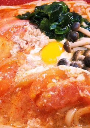 トマトたっぷりスンドゥブうどん-レシピのメイン写真