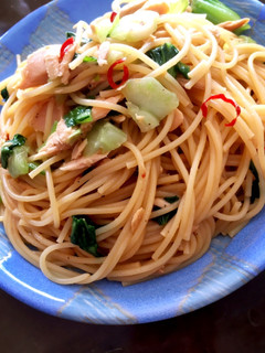 簡単!ツナとちんげん菜のパスタ-レシピのメイン写真