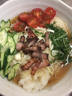 ベーコン入り冷やし素麺-レシピのメイン写真