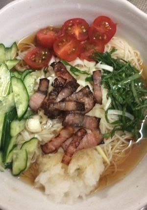 ベーコン入り冷やし素麺-レシピのメイン写真