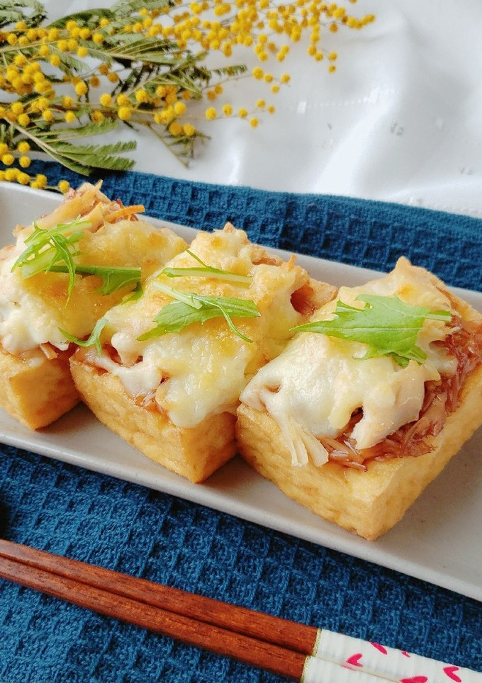 簡単やみつき☆厚揚げのなめ茸チーズ焼き-レシピのメイン写真