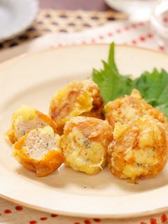 丸ごと梅干しの鶏つくね入り天ぷら☆-レシピのメイン写真