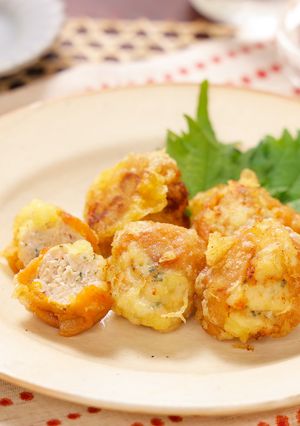 丸ごと梅干しの鶏つくね入り天ぷら☆-レシピのメイン写真