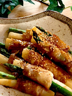 山芋とアスパラの肉巻き(蜂蜜入り)-レシピのメイン写真
