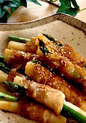 山芋とアスパラの肉巻き(蜂蜜入り)-レシピのメイン写真