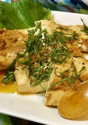 絹豆腐1丁美味しくマヨ醤油焼き大葉風味-レシピのメイン写真