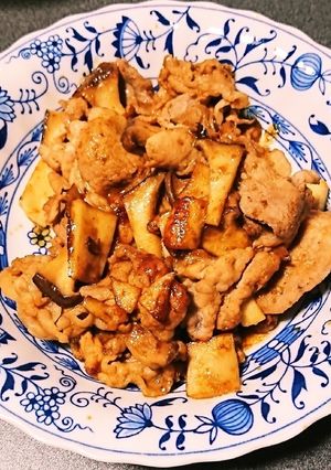 豚小間切れ肉とエリンギの焼肉のたれ炒め♪-レシピのメイン写真