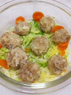 電子レンジで、豆腐入り柔らか花しゅうまい-レシピのメイン写真